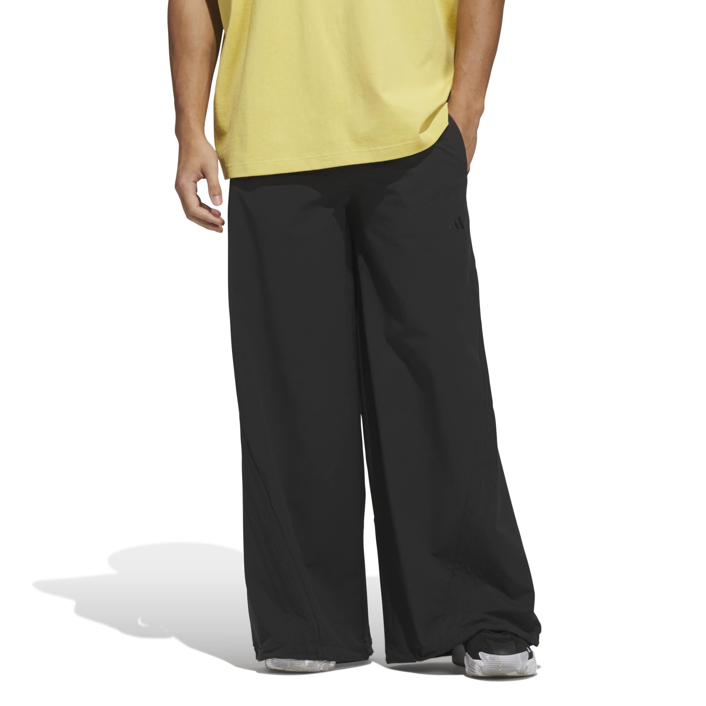 adidas Men's Basketball Woven Pants - Black - BLACK